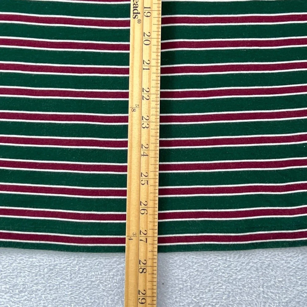 Polo Ralph Lauren Mens XL Classic Fit Striped Polo Shirt Green Maroon White